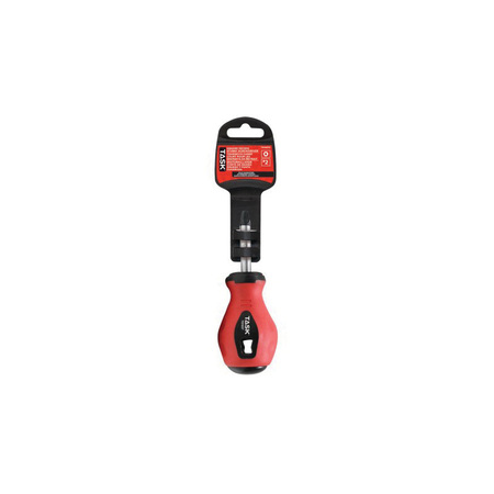 TASK TOOLS Task Recess Screwdriver, 2 Drive, Square Drive, 1-1/2 in L Shank, Rubber Handle, Soft-Grip Handle T01507C